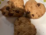 A picture of Heart shaped chocolate chip cookies.