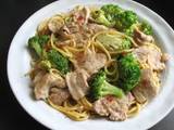 A picture of Garlic Chilli Pork & Broccoli Spaghetti.