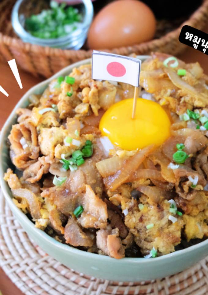 รูปของ ข้าวหน้าหมูซอสญี่ปุ่น ทำกินเองได้ง่ายๆ ที่บ้านไม่ต้องบินไปถึงฮอกไกโด
