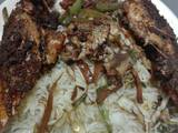 A picture of Grilled fish vegetable rice.