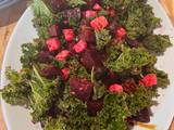 A picture of Winter Beetroot, curly kale and feta salad.