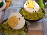 A picture of Avocado 🥑 & boiled egg 🥚delish.😋.