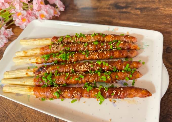 A picture of Japanese Pork and Asparagus Roll.