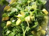 A picture of Rocket, Avocado salad with Chilli, Lime and Coriander.