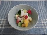 A picture of Snow “Namasu” with Crab-Flavored Seafood, Vegetables and Fruits.