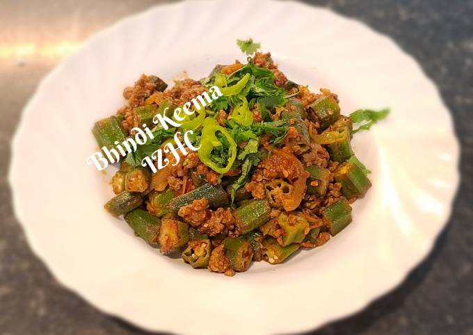 A picture of 🥘Bhindi Keema🥘 
 (Okra mince).