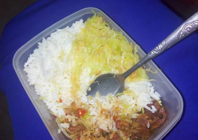 A picture of Rice with cabbage#authors contest#.