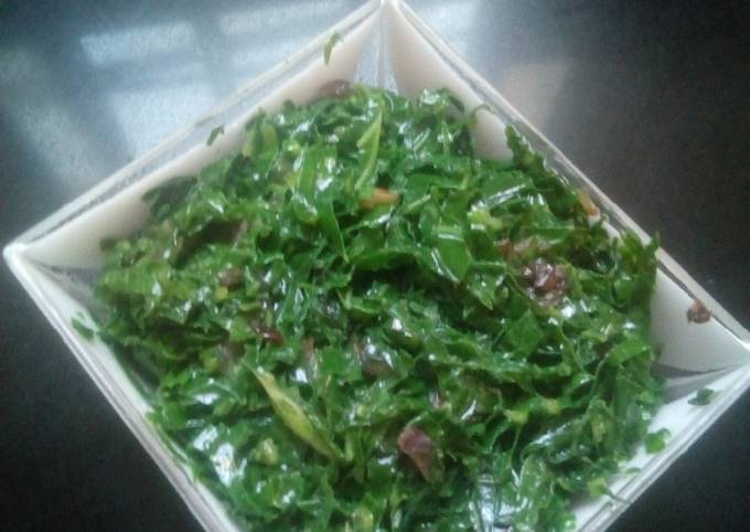 A picture of Fried sukuma wiki.