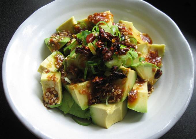 A picture of Avocado with ‘Yakiniku’ Sauce.