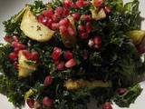 A picture of Crispy kale with garlic & lemon potatoes.