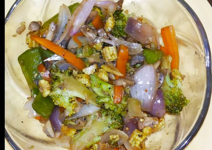 A picture of Mixed vegetables stir fry.