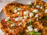 A picture of Cannellini Bean & Carrot fritters with
Crumbled feta.