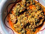 A picture of Egusi vegetable soup.