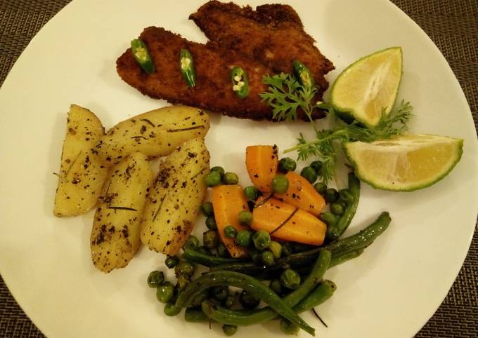 A picture of Pan Fried Fish with Garden Fresh Vegetables#themechallenge.