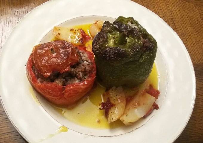 A picture of Greek Stuffed Vegetables/ Gemista.