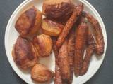 A picture of Slow Roasted Potatoes and Carrots.