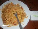 A picture of Spaghetti with veges.