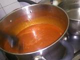 A picture of Tomato and red bell pepper puree.