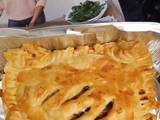 A picture of Large chicken & mushroom puff pastry pasty 😋😋 In Airfryer.