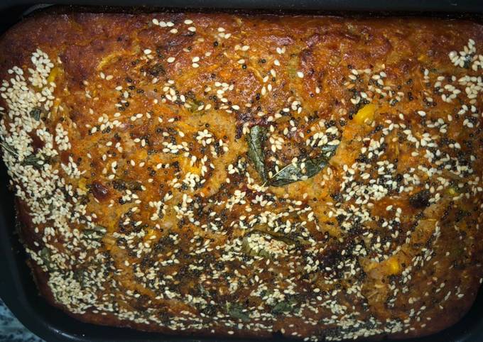 A picture of Namkeen vegetable cake.