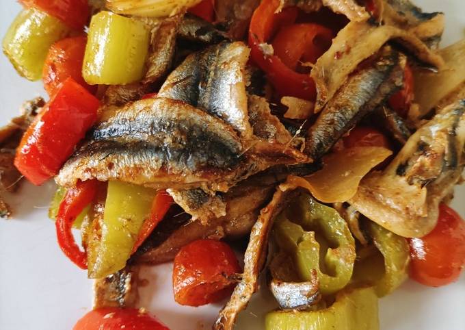 A picture of Anchovy with Vegetables in Oven.