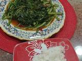 A picture of Pad boong (thai / chinese stir fry vegetables).