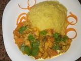 A picture of Mashedmatoke and vegetables curry #4week challenge.