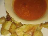 A picture of Potato roast with a tomato dip #4weekschallenge.