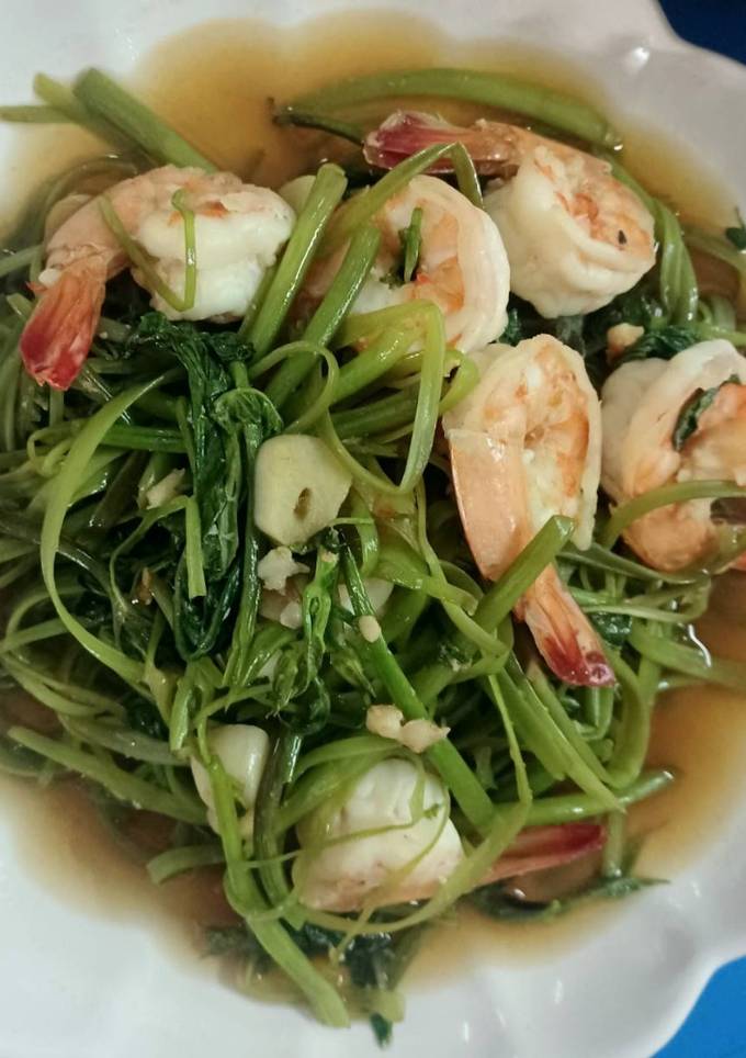 รูปของ ผัดผักบุ้งฝอยใส่กุ้ง