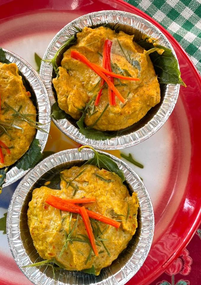 รูปของ ห่อหมกอกไก่พริกแกงคั่วปักษ์ใต้นึ่ง🌶️🧄🌿