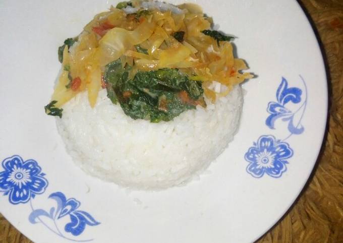 A picture of Plain rice with veges# authormarathon.