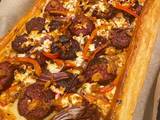 A picture of Beetroot and feta tart.