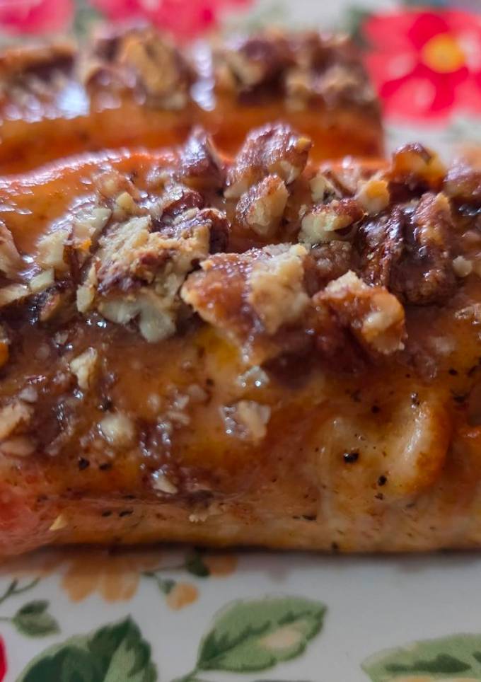 A picture of Honey glazed pecan salmon.