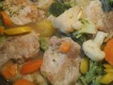 A picture of Pork and Vegetables.