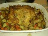 A picture of Garlic Butter and Herb Oven Roasted Chicken and Vegetables.