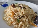 A picture of Eggplant and carrot rice.