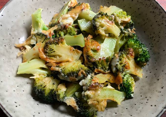 A picture of Pan-fried Broccoli & Cheese with Anchovy.