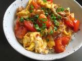 A picture of Tomato, Pork & Egg Rice Bowl.