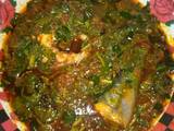 A picture of Green vegetable stew(Miyan alayewu).