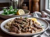 A picture of Beef Stroganoff.