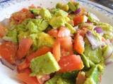 A picture of Ovacado tomato salad.