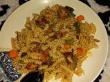 A picture of Macaroni vegetable jollof.