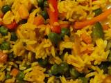 A picture of Stir fried vegetable rice.