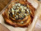 A picture of Mushroom, chestnut and banana squash filo pie.