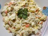 A picture of Macédoine (vegetables, eggs, mayo).