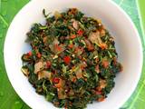 A picture of Steamed vegetable (African spinach).