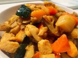 A picture of Sweet soy-sauce boiled vegetables with chicken.