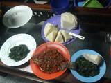 A picture of Ugali fish and sukuma# vegetable contest.