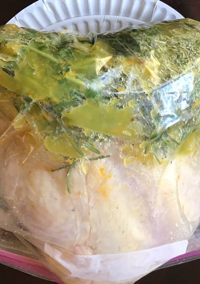 A picture of California Farm Roasted Whole Lemon Garlic Chicken.