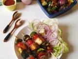 A picture of Grilled vegetable shish kebab.